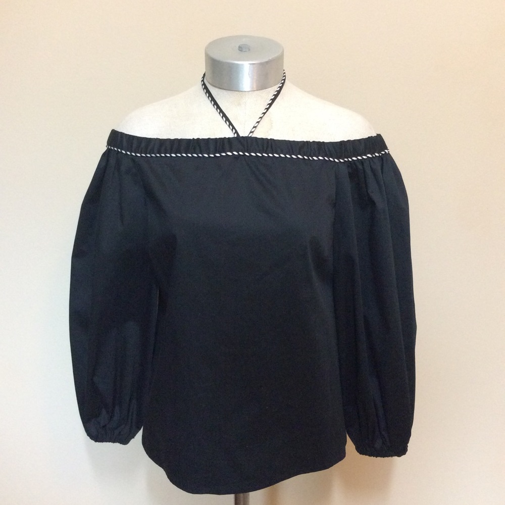 Alexis Karen off the shoulder halter neck tie top Cotton